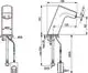 Waschtischarmatur von Ideal Standard mit einem schlanken, gebogenen Auslauf und Anschlusskabel. Die Armatur zeigt technische Maße und Details in einem technischen Diagramm.